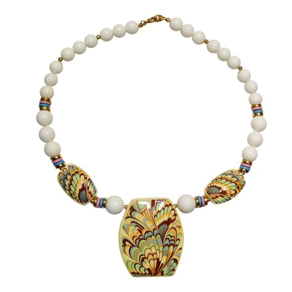 Handcrafted Ceramic Necklace Bold Pendant - Picture 1 of 1